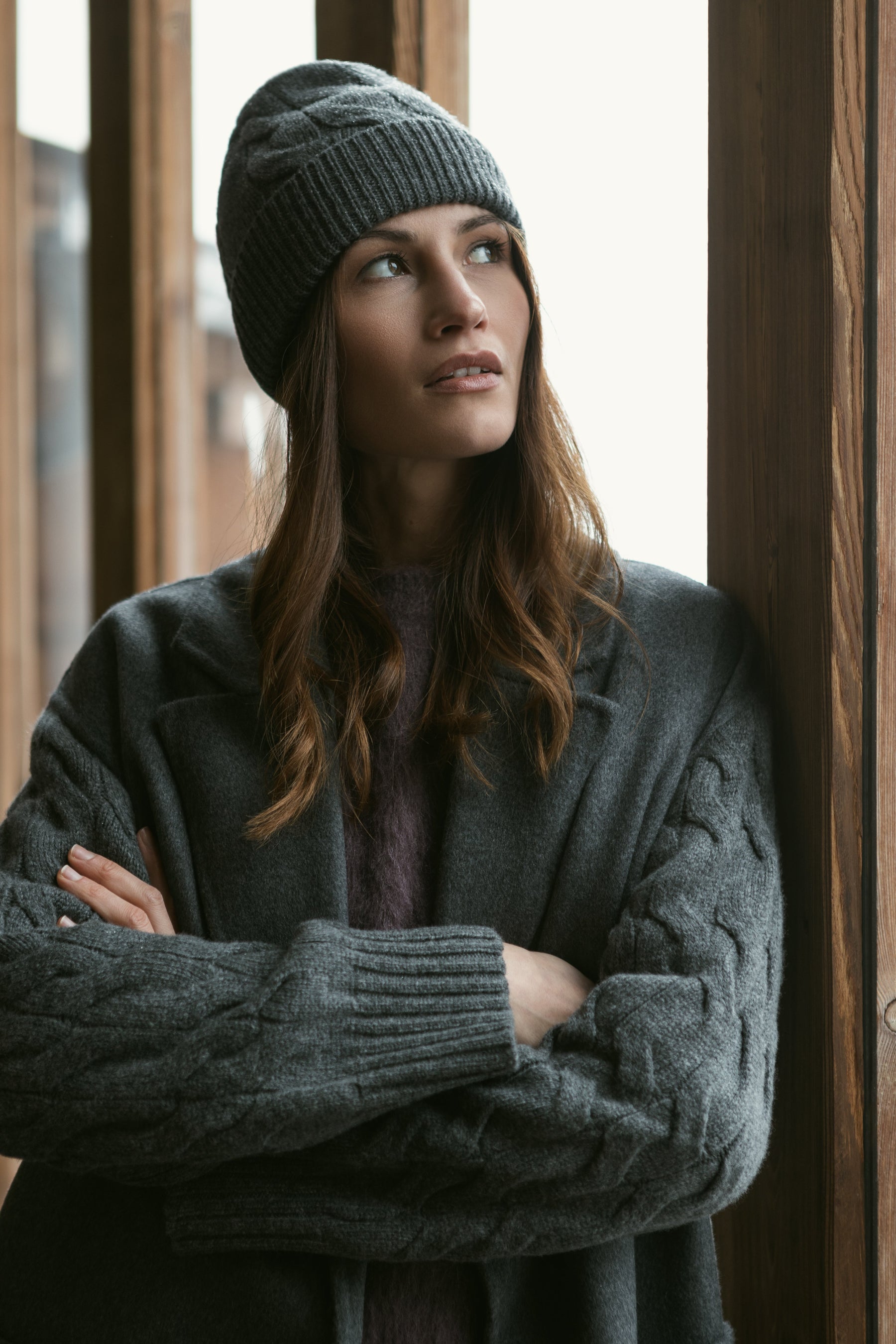 Gran Sasso Cream cable knit sweater