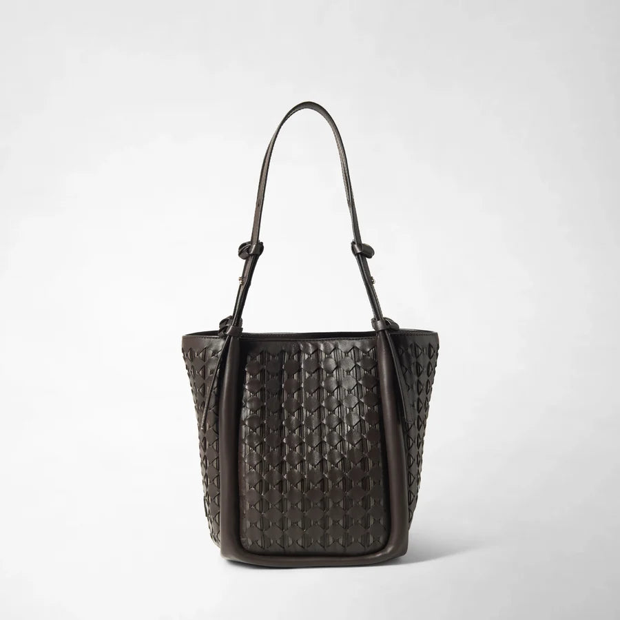 Serapian Mosaico Ribbon Bucket Bag - Ebony
