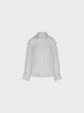 Sandro Ferrone: Embroidered Sheer Cotton Button-Down Blouse