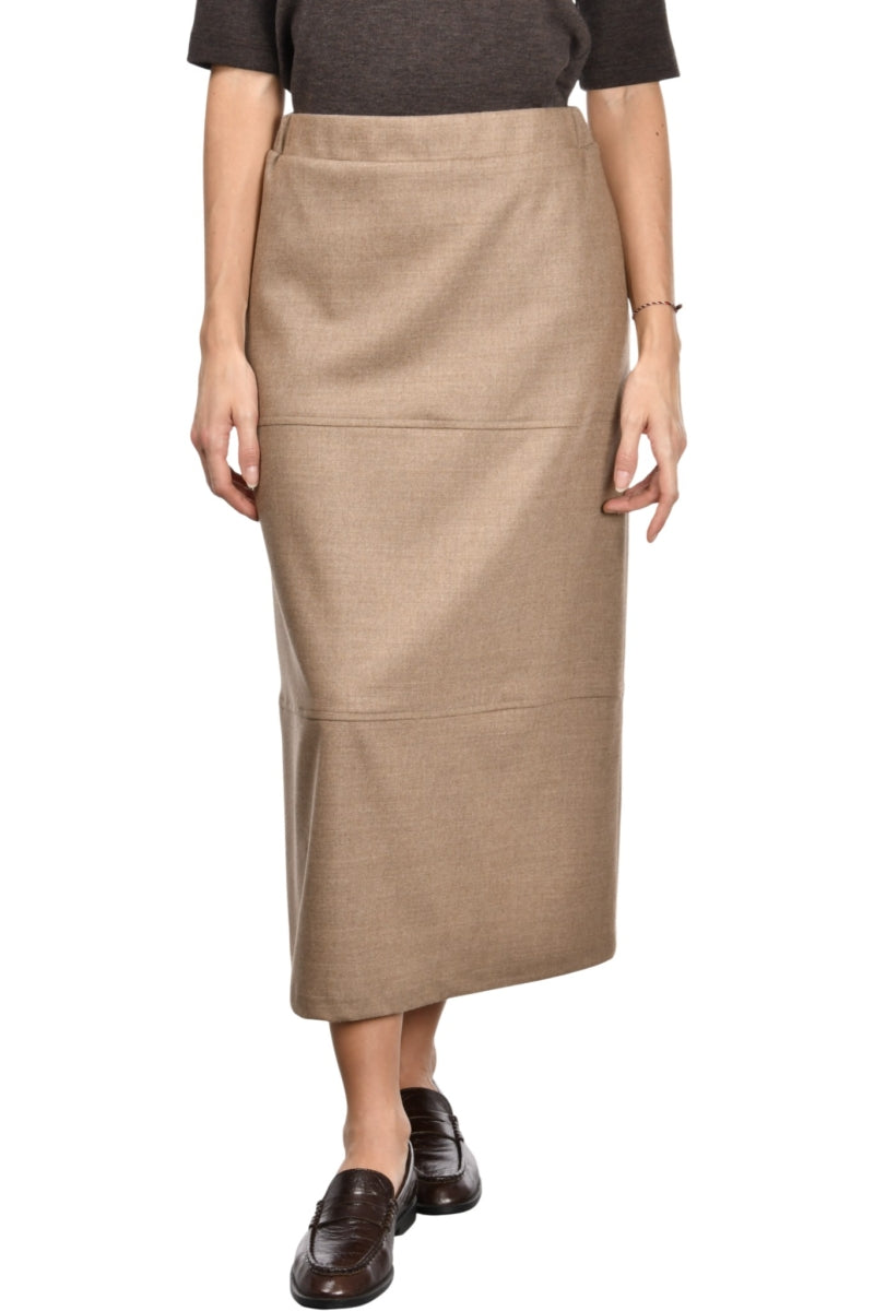 Gran Sasso Women’s Long A-Line Skirt – Taupe