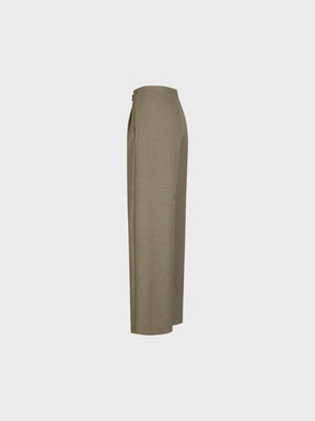 Sandro Ferrone:  Tailored Wide-Leg Trouser  – Olive Green