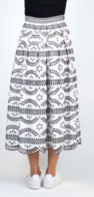 Clips: Embroidered Cotton Set – Sleeveless Top & Midi Skirt