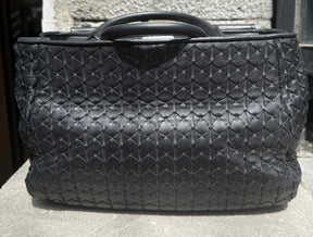 Authentic Pre-Loved Serapian Medium Black Mosaico Leather Handbag – Crossbody or Shoulder Bag (Excellent Condition)