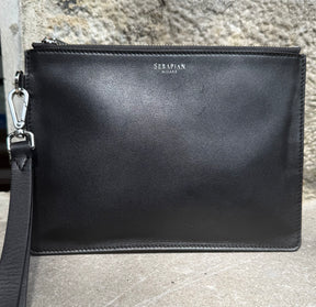 Serapian Clutch in Fine Smooth Leather – Never Used – Detachable Hand Strap