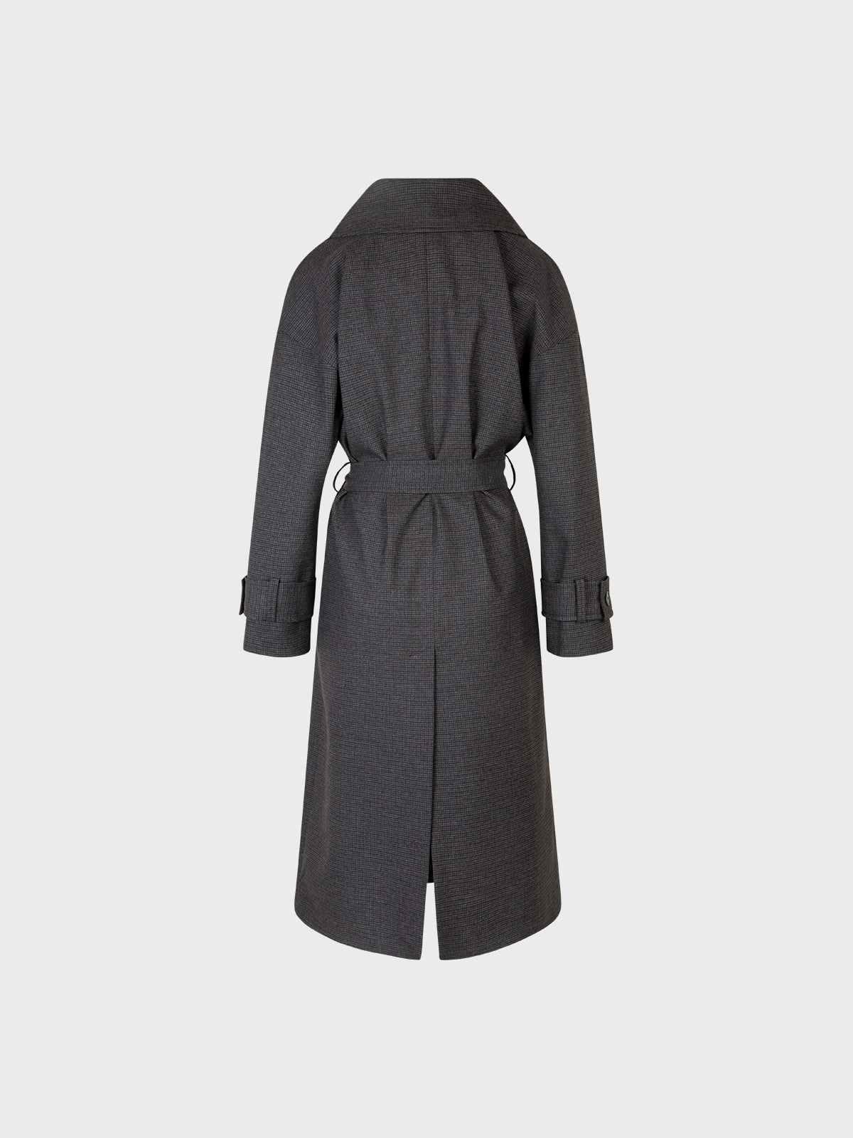 Sandro Ferrone: Belted Charcoal Trench Coat with slouched Silhouette