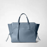 Serapian Maro Medium Bag – Indigo Blue Cashmere Leather Tote with Adjustable Shoulder Strap