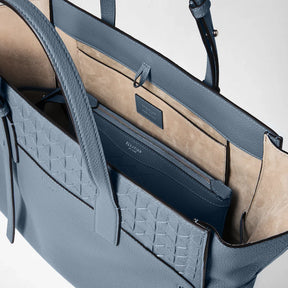 Serapian Maro Medium Bag – Indigo Blue Cashmere Leather Tote with Adjustable Shoulder Strap