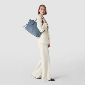 Serapian Maro Medium Bag – Indigo Blue Cashmere Leather Tote with Adjustable Shoulder Strap