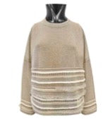 Tricot Chic: Textured Knit Sweater | Women's Beige Italian Designer Pullover